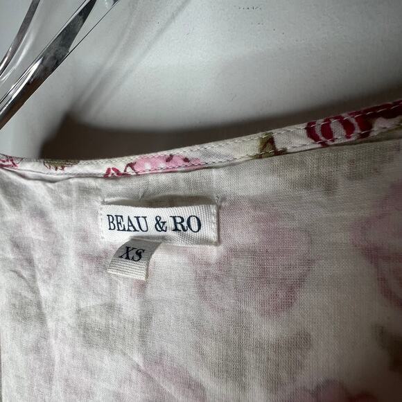 Beau & Ro Pink Floral Block Printed Midi Dress Size XS - Picture 4 of 7